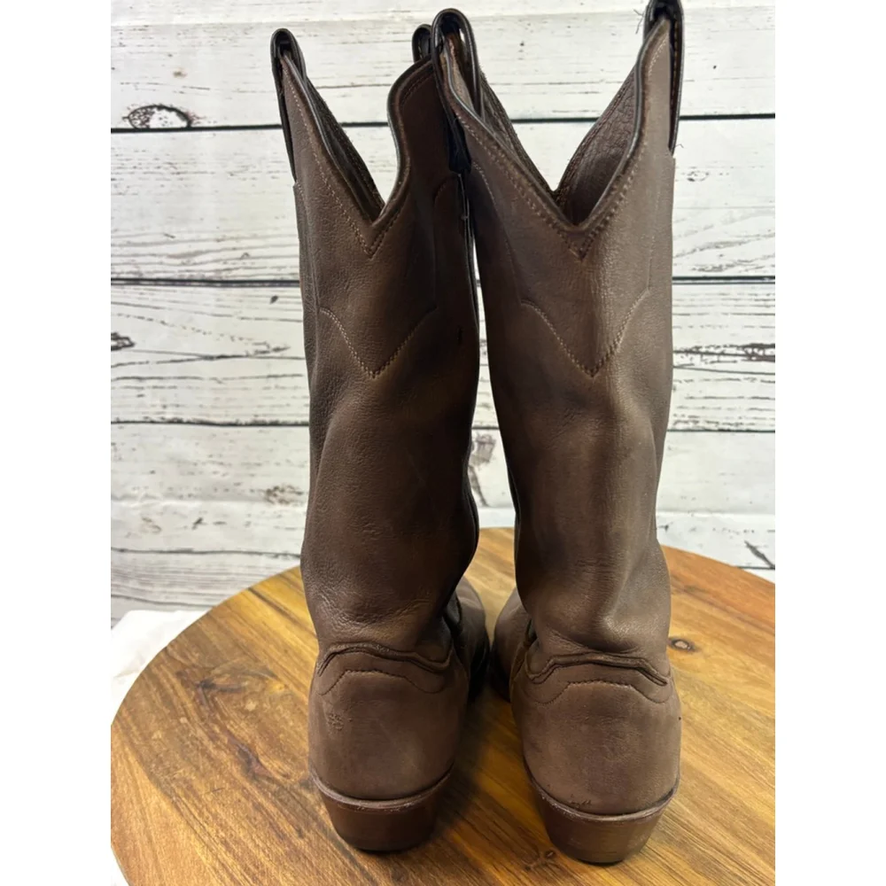 Women's Justin Brown Leather Heeled Cowboy Boots Size 7 - Picture 5 of 13